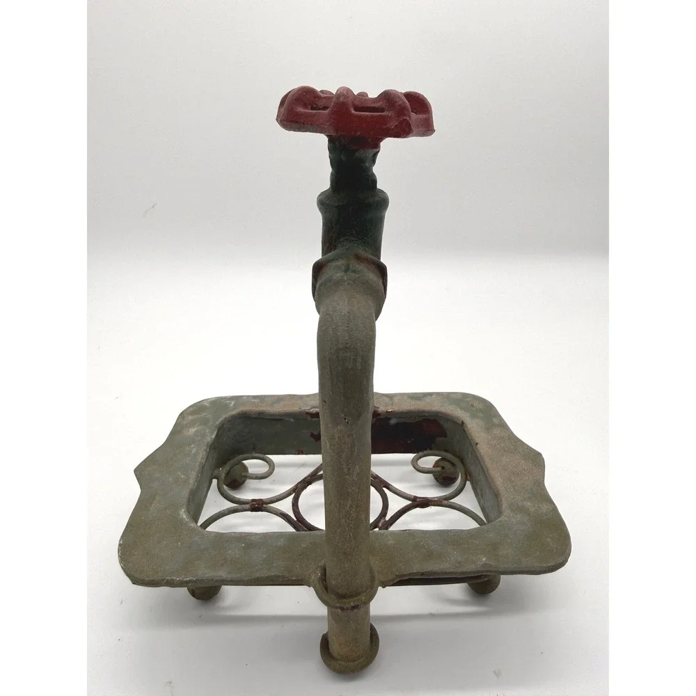 Soap Dish Home Decor OS Gray Industrial Faucet Spigot Rustic Metal Cabin Farm